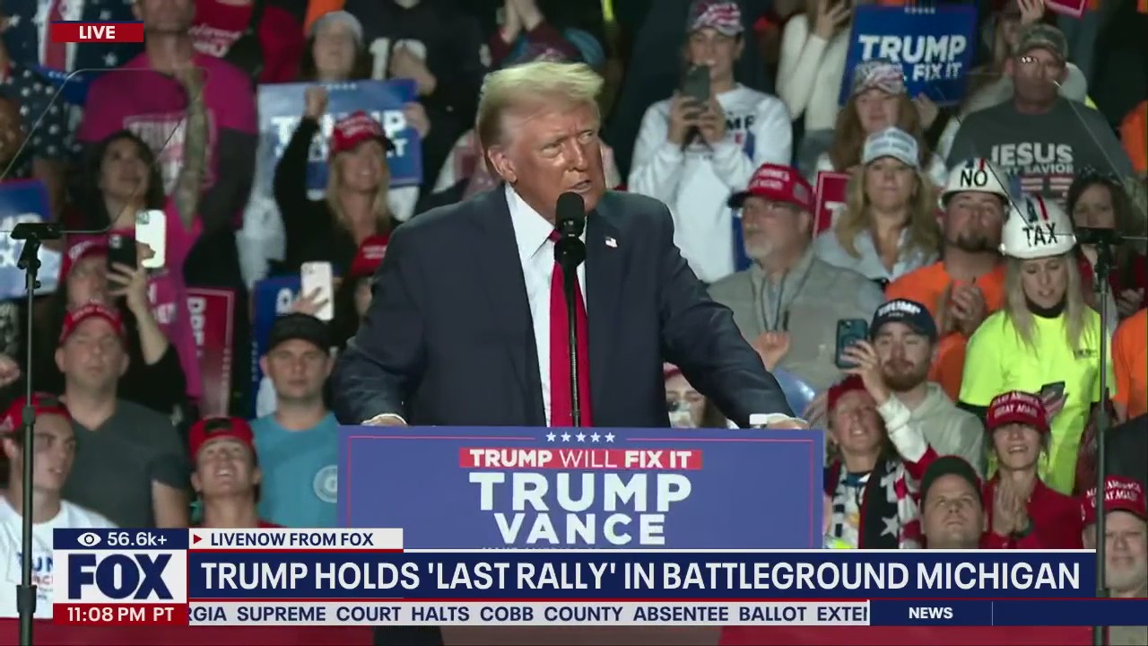 Trump delivers closing campaign message