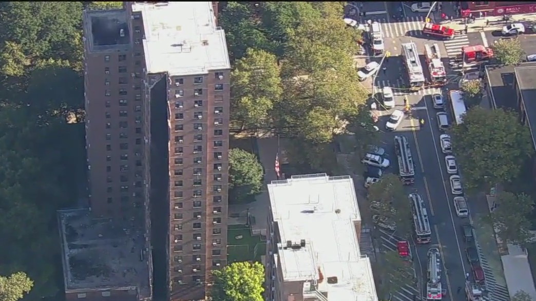 SkyFOX over partial building collapse in the Bronx