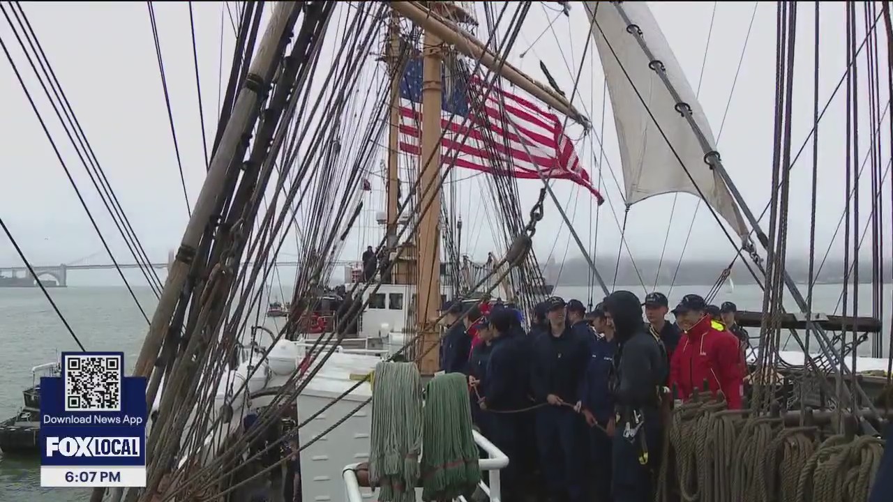Coast Guard’s tall ship ‘Eagle’ draws crowds at San Francisco pier