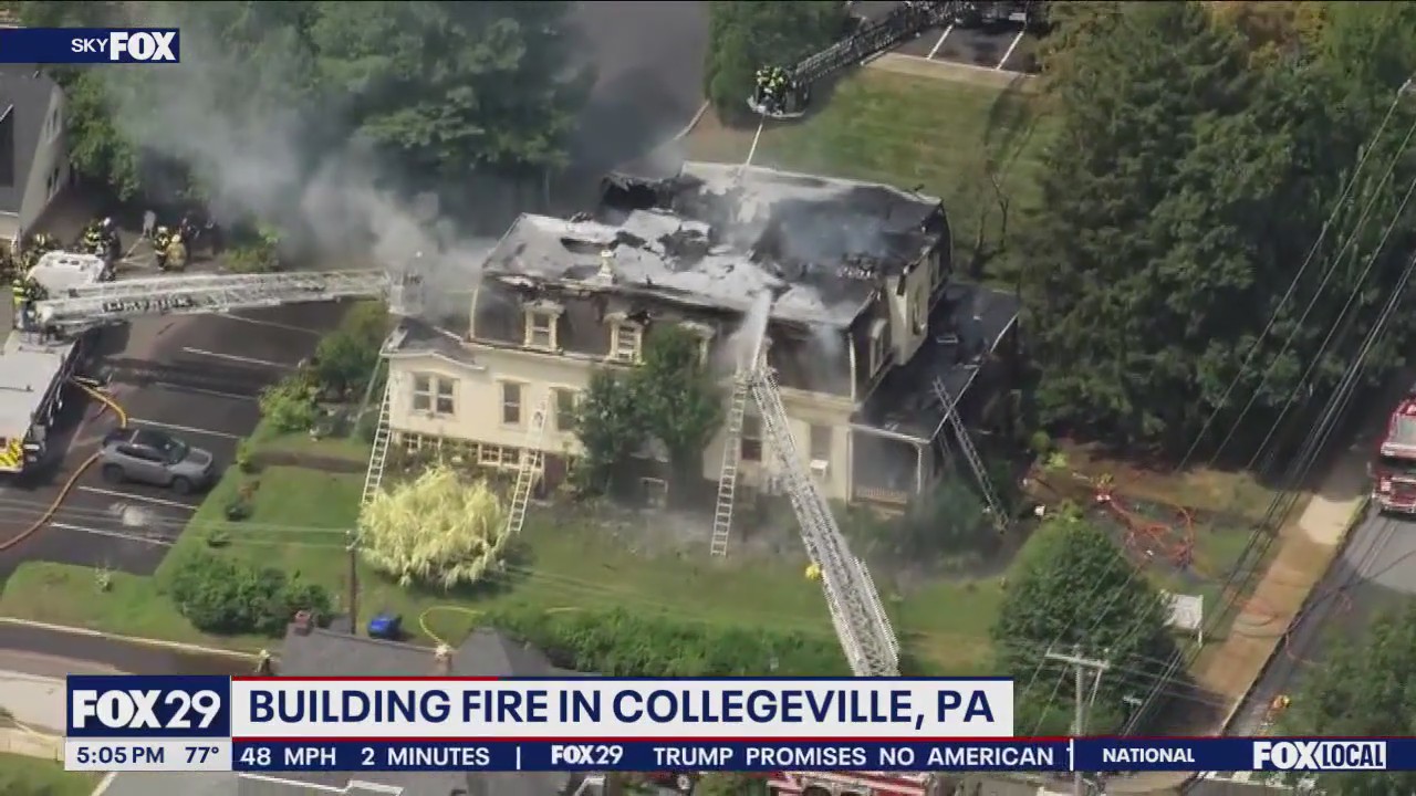 7 displaced after building fire in Collegeville