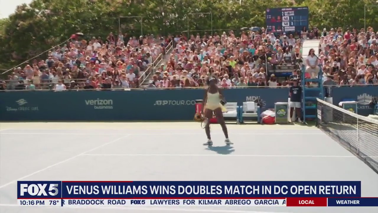 Venus Williams hits the court for Mubadala Citi DC Open