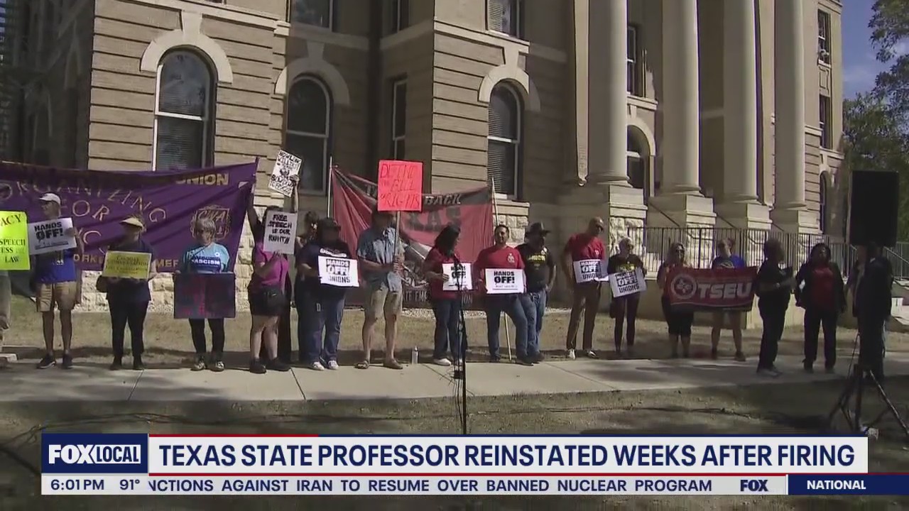 PREVIOUS COVERAGE: Texas State professor reinstated weeks after firing
