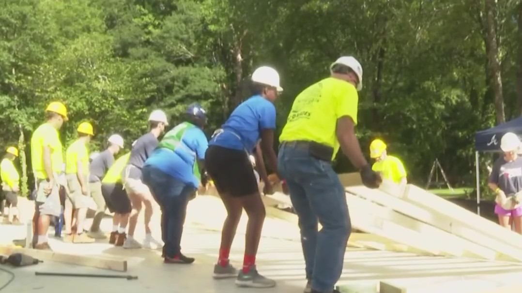 Braves volunteer with Habitat For Humanity