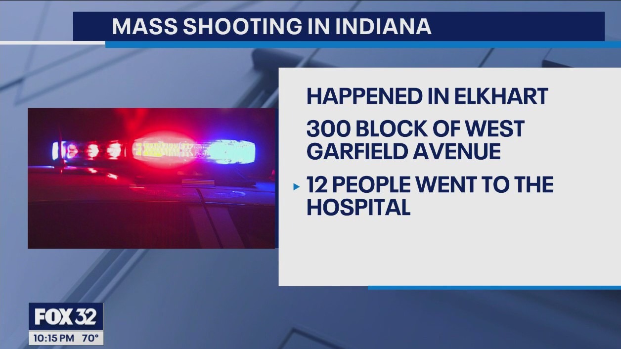 12 people shot, 1 killed in Elkhart, Indiana
