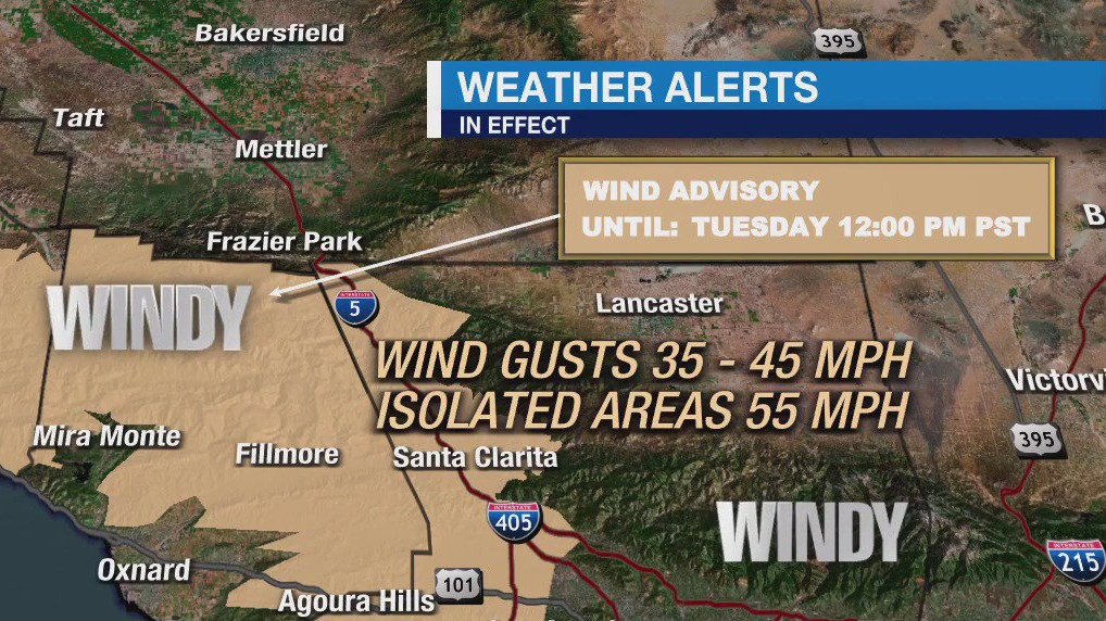 Wind Advisory issued for much of Southern California