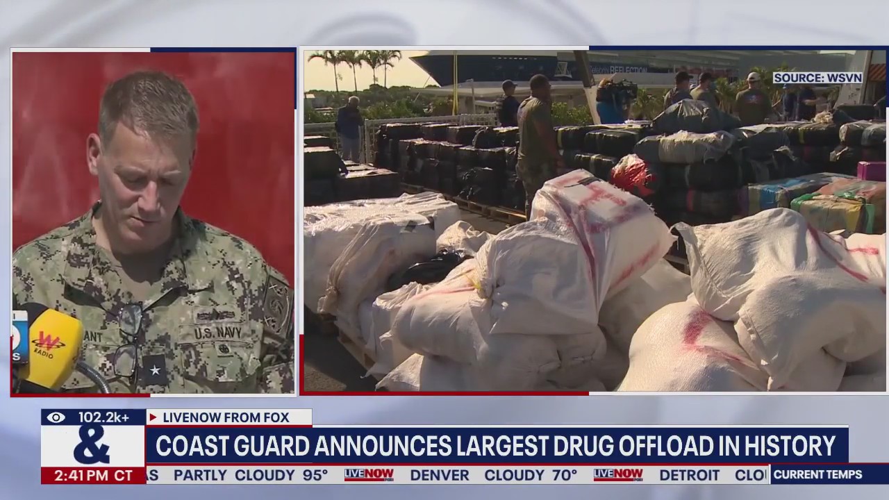 Coast Guard announces largest drug offload in history