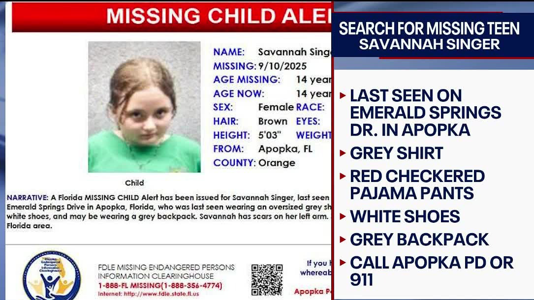 Search for missing Apopka teen