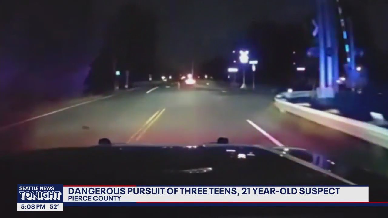 Dangerous pursuit ends with arrest of three teens and man in Pierce County