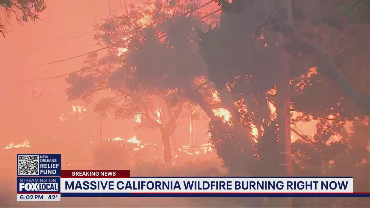 Massive wildfire burning in Southern California