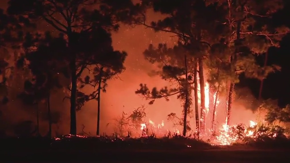 Firefighters battle brush fire in Brevard County near Micco